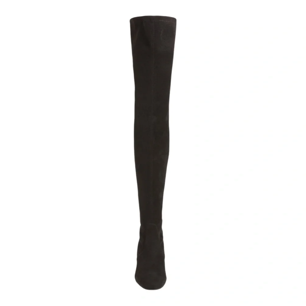Stuart Weitzman Genna 60 City Suede Over The Knee Boots Black Slim Calf Size 7